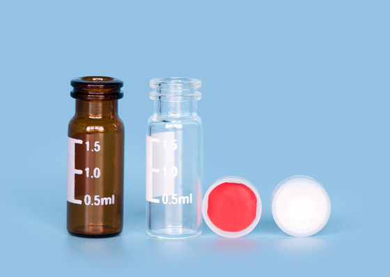PTFE Kapaklar Laboratuvarı ND11 1.5ml Enjeksiyon Cam Şişeleri